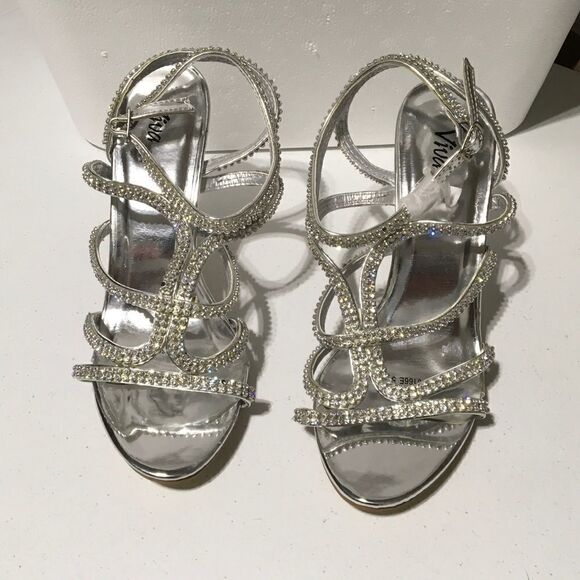 Viva Rhinestone Strappy Sandals (A10) - Picture 2 of 6